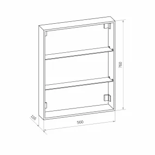 Зеркало-шкаф Reflexion Cube 60 RF2211CB с подсветкой 60х80